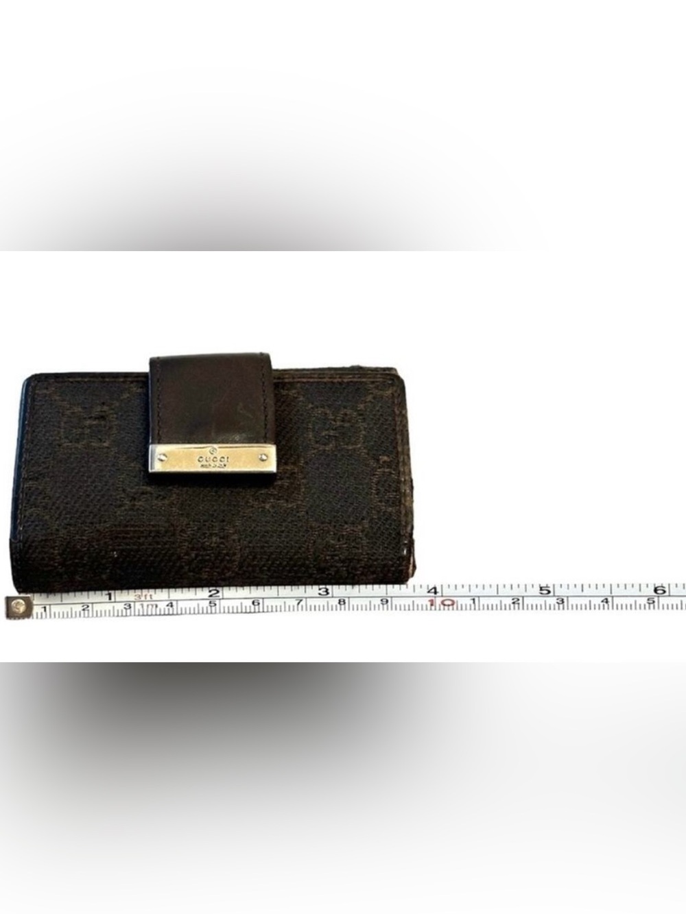 Vintage Gucci GG Monogram 6 Ring Key Holder Card Case Made in Italy